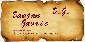 Damjan Gavrić vizit kartica